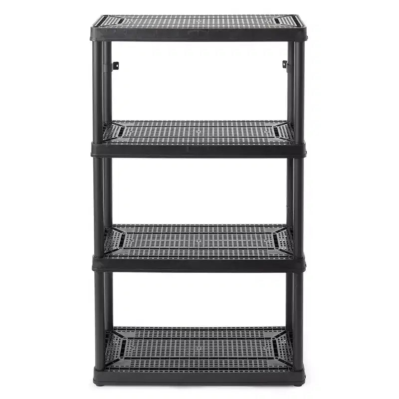 Système d'étagères de rangement à 4 niveaux à hauteur fixe et ventilées, pour la maison, le garage, la cave, la buanderie