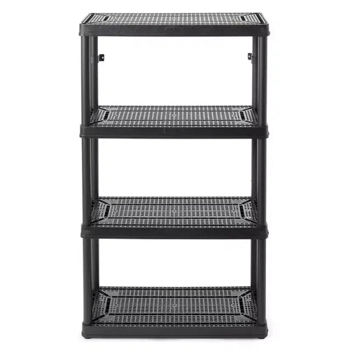 Système d'étagères de rangement à 4 niveaux à hauteur fixe et ventilées, pour la maison, le garage, la cave, la buanderie