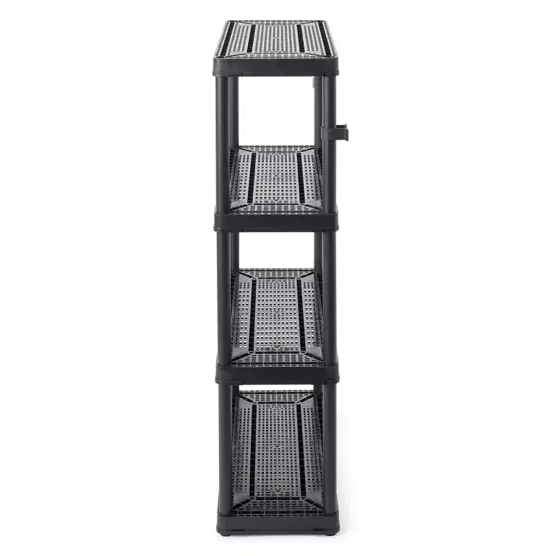 Système d'étagères de rangement à 4 niveaux à hauteur fixe et ventilées, pour la maison, le garage, la cave, la buanderie
