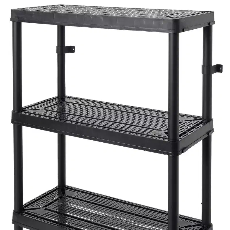 Système d'étagères de rangement à 4 niveaux à hauteur fixe et ventilées, pour la maison, le garage, la cave, la buanderie
