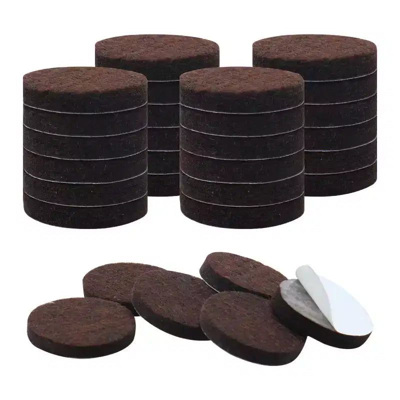 Unique Bargains Round Self-Stick Anti-Scratch Floors Protector Furniture Felt Pads Dark Brown 30 Pcs
