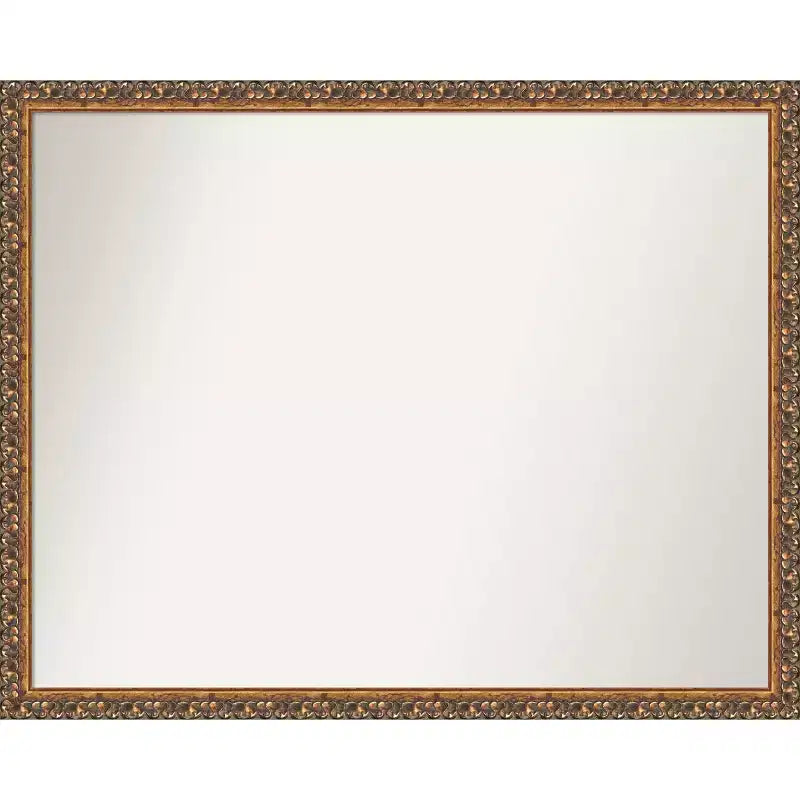 Amanti Art Antique Bronze Non-Beveled Wood Bathroom Wall Mirror