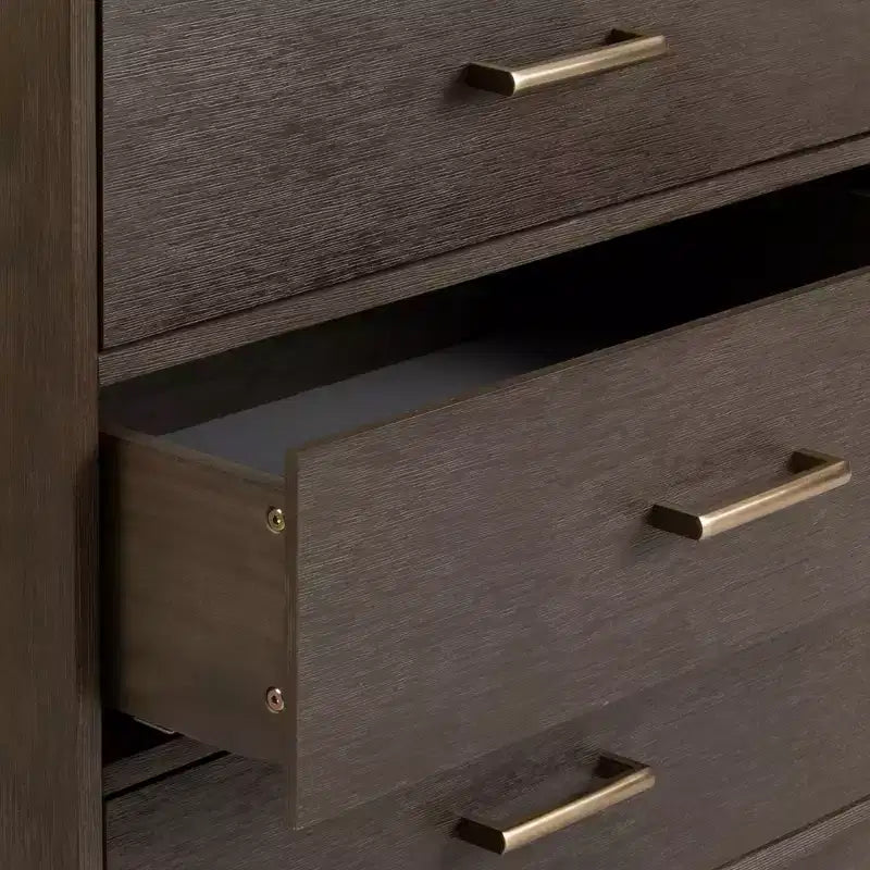 Commode contemporaine 6 tiroirs en bois massif